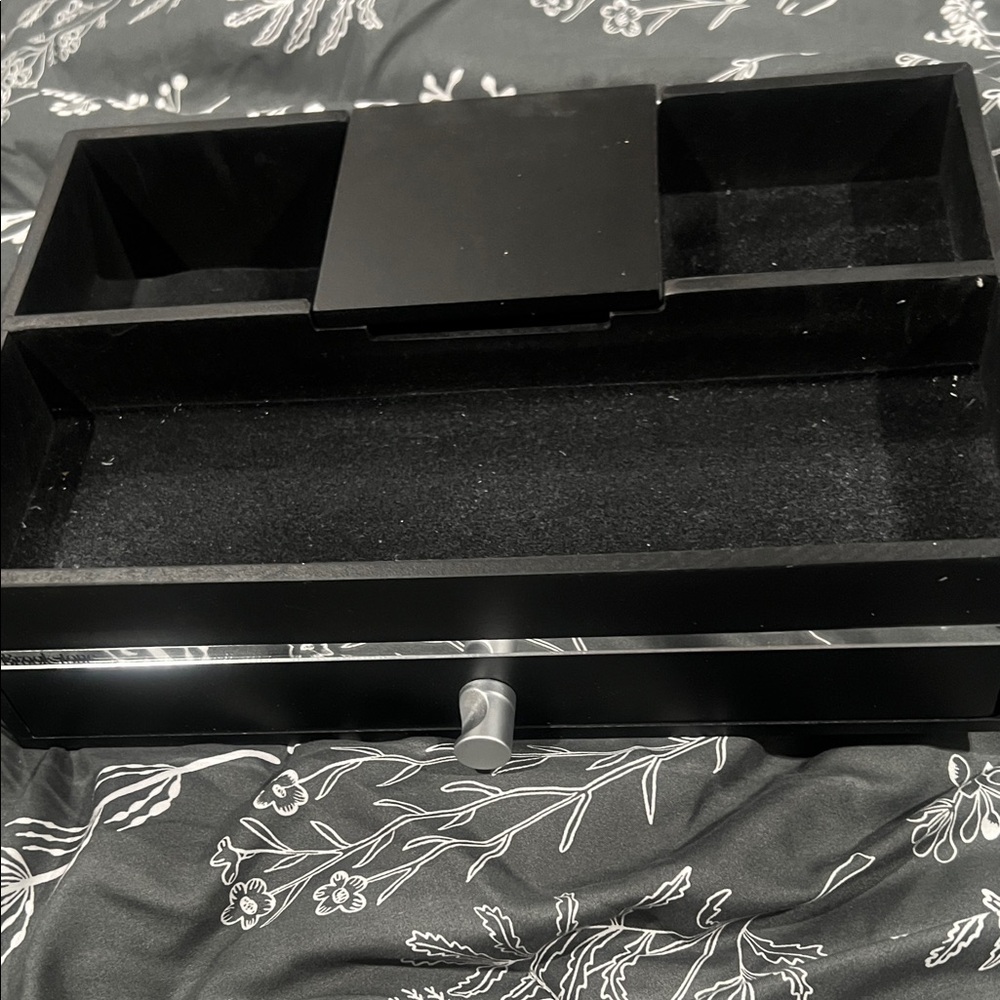 Black Velvet Jewelry Tray with Drawer